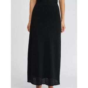 Filippa K Hilary Black Lightweight Linen Lined Minimalist Midi Maxi Skirt sz S